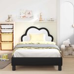 vidaXL Cadre de lit pour enfants avec tête de lit Noir 90 x 190 cm PU