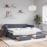 vidaXL Lit de jour avec gigogne et tiroirs sans matelas 90x200 cm