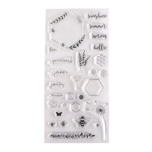 Clear Stamps - L'été des abeilles  97x205mm  28 motifs  1 feuille