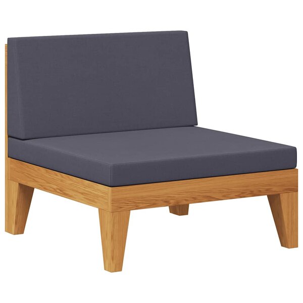 vidaXL Canapé central sectionnel et coussins gris foncé Bois d'acacia