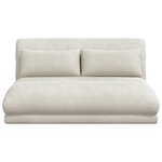 vidaXL Fauteuil de sol ajustable Crème Velours
