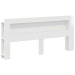 vidaXL Cabinet de Tête de Lit Blanc brillant Bois d’ingénierie