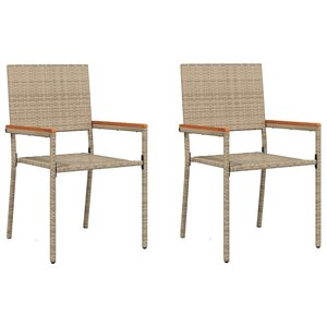 vidaXL Chaises empilables de jardin 2 pc Crème et marron