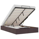 vidaXL Cadre de lit ottoman sans matelas marron foncé 120x190 cm tissu