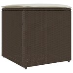 vidaXL Boîte à coussins avec stockage Marron 50 x 50 x 50 cm polyrotin