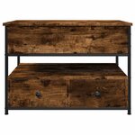 vidaXL Table basse chêne fumé 70x50x50 cm bois d'ingénierie et métal