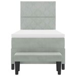 vidaXL Lit à ressorts avec matelas Gris clair 90 x 200 cm Velours