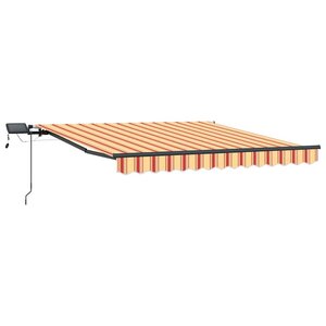 vidaXL Auvent Rétractable jaune et orange 300 x 250 cm tissu