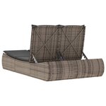 vidaXL Chaise longue double avec coussins gris résine tressée