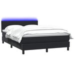 vidaXL Sommier à lattes de lit avec matelas et LED noir 160x210 cm velours
