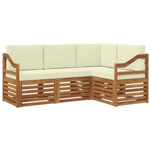 vidaXL Ensembles de canapés avec coussin 4 Pièces Naturel et Crème