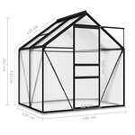vidaXL Serre Anthracite Aluminium 2 47 m²