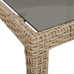 vidaXL Table de Salle à Manger de Jardin Beige 90x90x75 cm Poly Rattan
