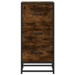 vidaXL Buffet chêne fumé 35 5x35x76 cm bois d'ingénierie et métal