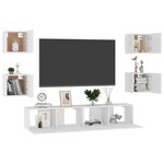 vidaXL Ensemble de meubles TV 6 Pièces Blanc Bois d'ingénierie