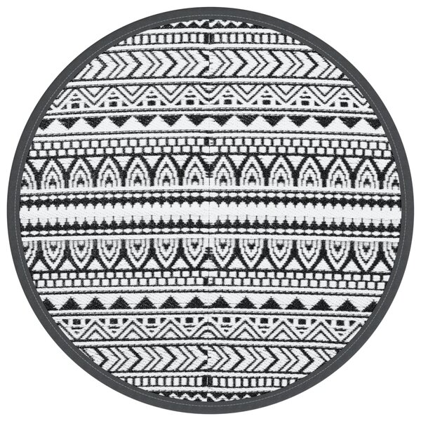 vidaXL Tapis d'extérieur noir Ø160 cm PP