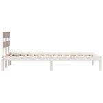 vidaXL Cadre de Lit avec Têtière Blanc 90x200 cm Bois Massif de Pin