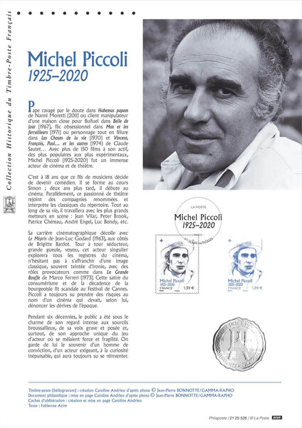 Document philatélique - Michel Piccoli (1925-2020)
