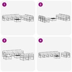 vidaXL Ensemble de canapés d'extérieur 7 pc Blanc et crème
