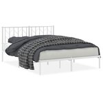 vidaXL Cadre de lit métal sans matelas et tête de lit blanc 150x200 cm