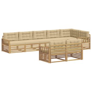 vidaXL Ensemble de canapés d'extérieur 8 pc Blanc et Beige Polyester