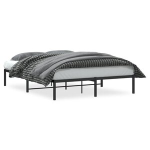 vidaXL Cadre de lit métal sans matelas noir 150x200 cm