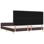 vidaXL Cadre de lit avec tête de lit Marron foncé 200 x 200 cm tissu