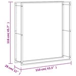 vidaXL Portant de bois de chauffage 110x28x116 cm acier inoxydable