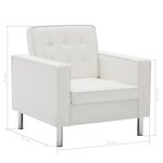 vidaXL Fauteuil blanc similicuir