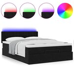 VidaXL Cadre de lit ottoman avec matelas noir 140x200 cm velours