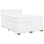 vidaXL Sommier à lattes de lit avec matelas Blanc 140x200cm Similicuir