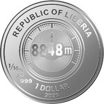 Pièce de monnaie en Argent 1 Dollar g 3.11 (1/10 oz) Millésime 2026 MOUNT EVEREST 1/10 (PRÉCOMMANDE)