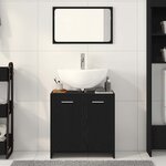vidaXL Armoire de salle de bain avec miroir chêne noir
