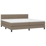vidaXL Sommier à lattes de lit et matelas et LED Taupe 200x200cm Tissu