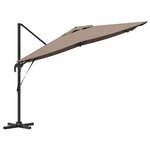 vidaXL Parasol Roma Taupe 286 x 285 x 265 cm Polyester et Aluminium