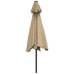 vidaXL Parasol d'extérieur avec LED et mât en acier 300 cm Taupe