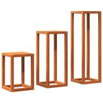 vidaXL Supports pour plantes 3 Pièces marron cire bois de pin massif