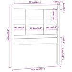 vidaXL Tête de lit Gris 95 5x4x100 cm Bois massif de pin