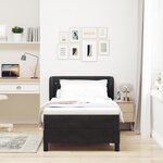 Lit Box Spring vidaXL avec Matelas Noir 100x200 cm Velours