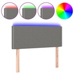 vidaXL Tête de lit à LED Gris foncé 90x5x78/88 cm Tissu