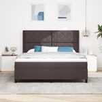 vidaXL Lit à ressorts avec matelas & LED Marron Foncé 180x200 cm Tissu