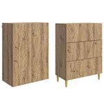 vidaXL Ensemble de Meubles 2 Pièces Chêne artisanal 66 x 34 5 x 90 cm
