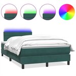 vidaXL Sommier à lattes de lit et matelas et LED vert foncé 120x220cm velours