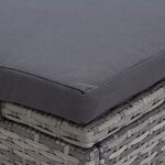 vidaXL Transat à 2 places avec coussin Résine tressée Gris