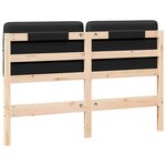 vidaXL Tête de lit capitonnée Marron et Noir 135 cm Pin massif