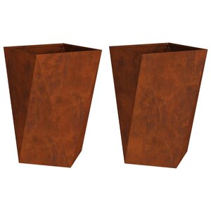 vidaXL Jardinière 2 Pièces Rouillé 50 x 50 x 75 cm