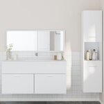 vidaXL Ensemble de meubles salle de bain 3 Pièces blanc bois d'ingénierie