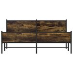 vidaXL Cadre de lit en métal sans matelas chêne fumé 183x213 cm
