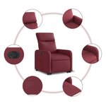 vidaXL Fauteuil inclinable électrique rouge bordeaux tissu