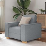 vidaXL Canapé Fauteuil Gris Clair 60 cm Tissu